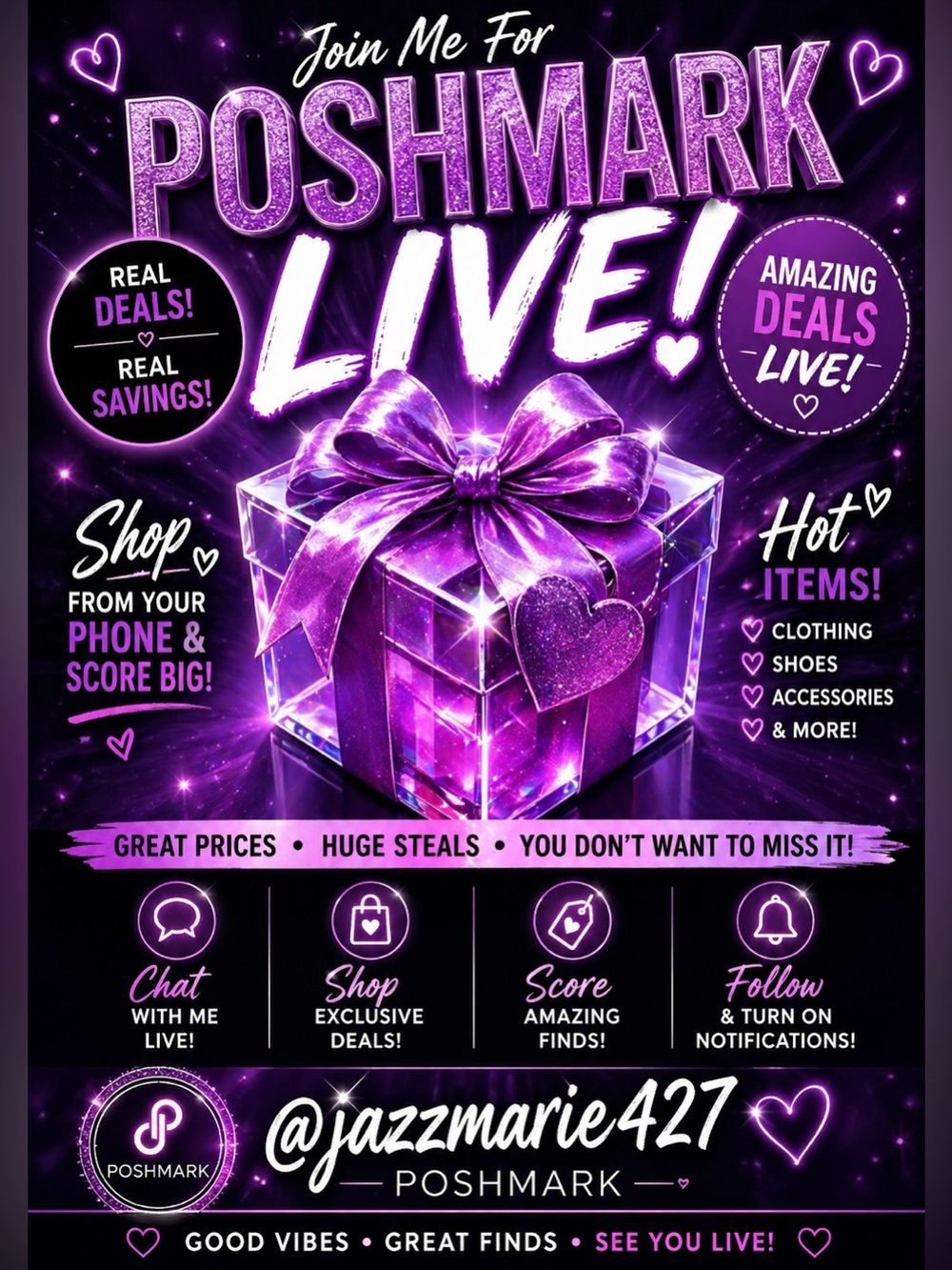 Live! Purple Gift Box Party Sign